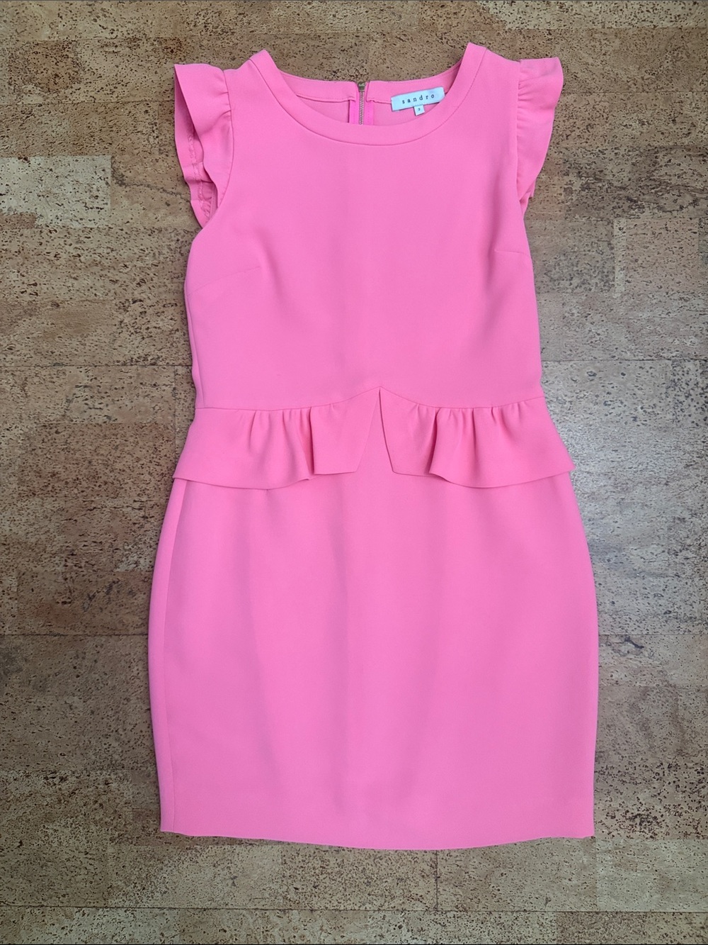 Sandro Ruffle Peplum Sheath Dress
